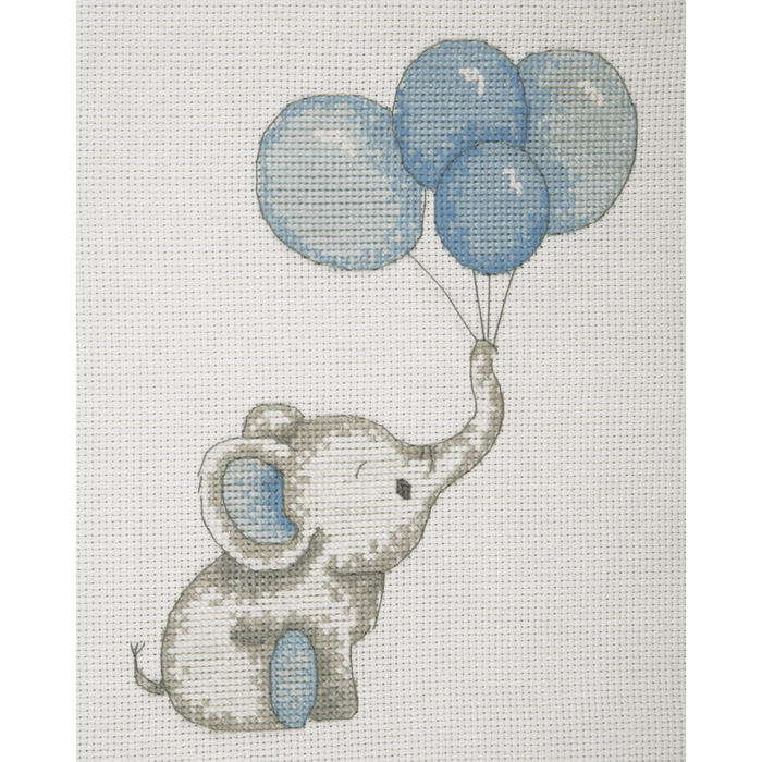 Counted Cross Stitch Kit: Baby Sets: Boy Balloons
