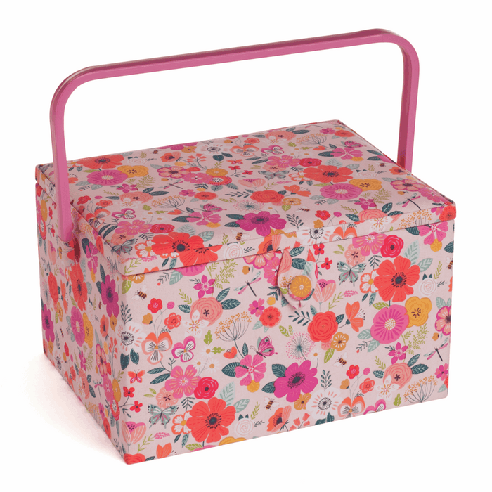 Sewing Box (L): Floral Garden: Pink