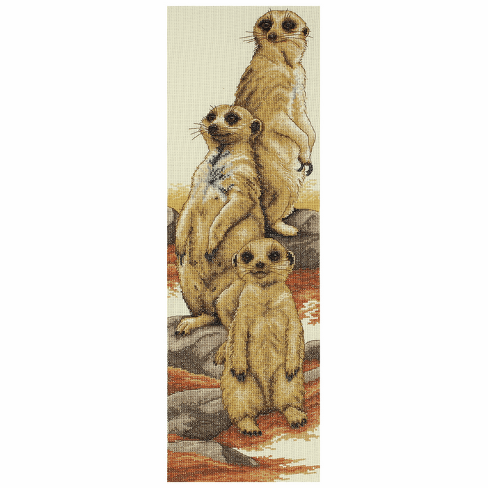 Counted Cross Stitch Kit: Meerkats