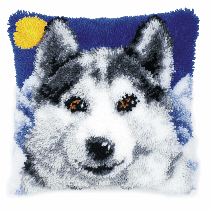 Latch Hook Kit: Cushion: Wolf