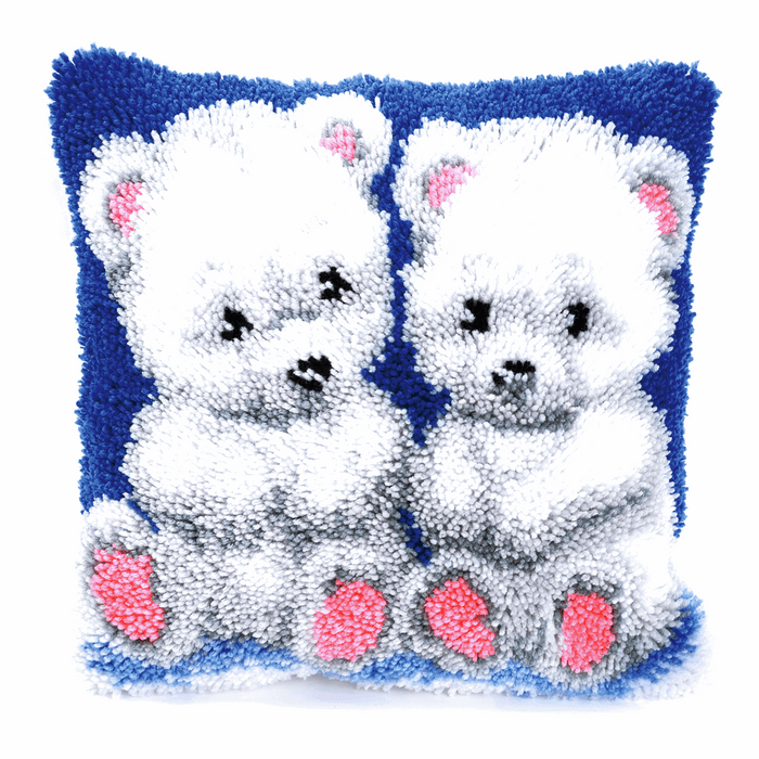 Latch Hook Kit: Cushion: Polar Bear Cubs