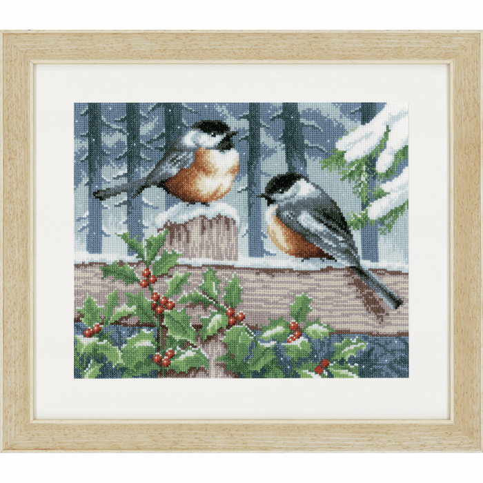Counted Cross Stitch Kit: Blue Tits in Winter