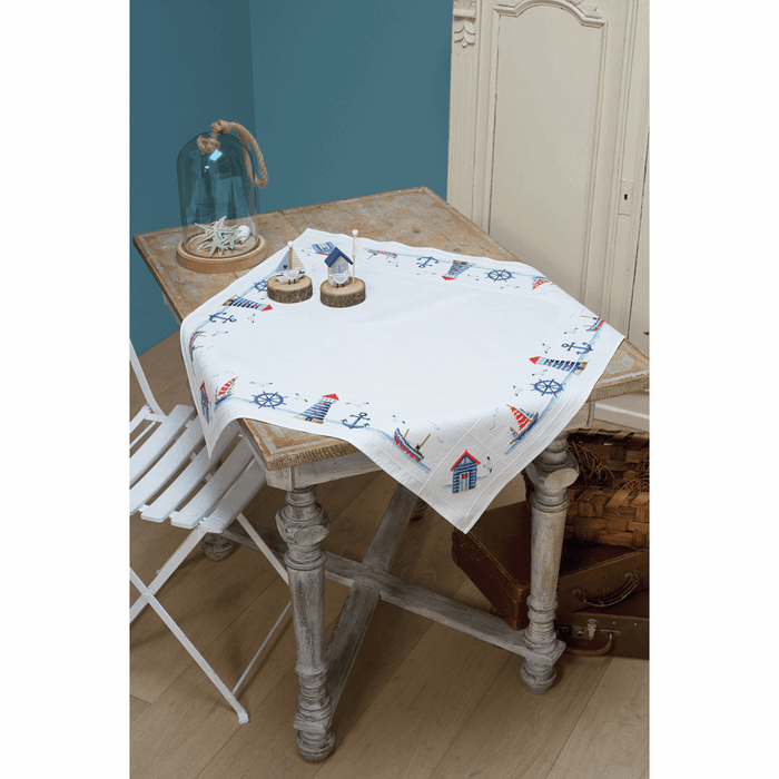 Counted Cross Stitch Kit: Tablecloth: Maritime Design